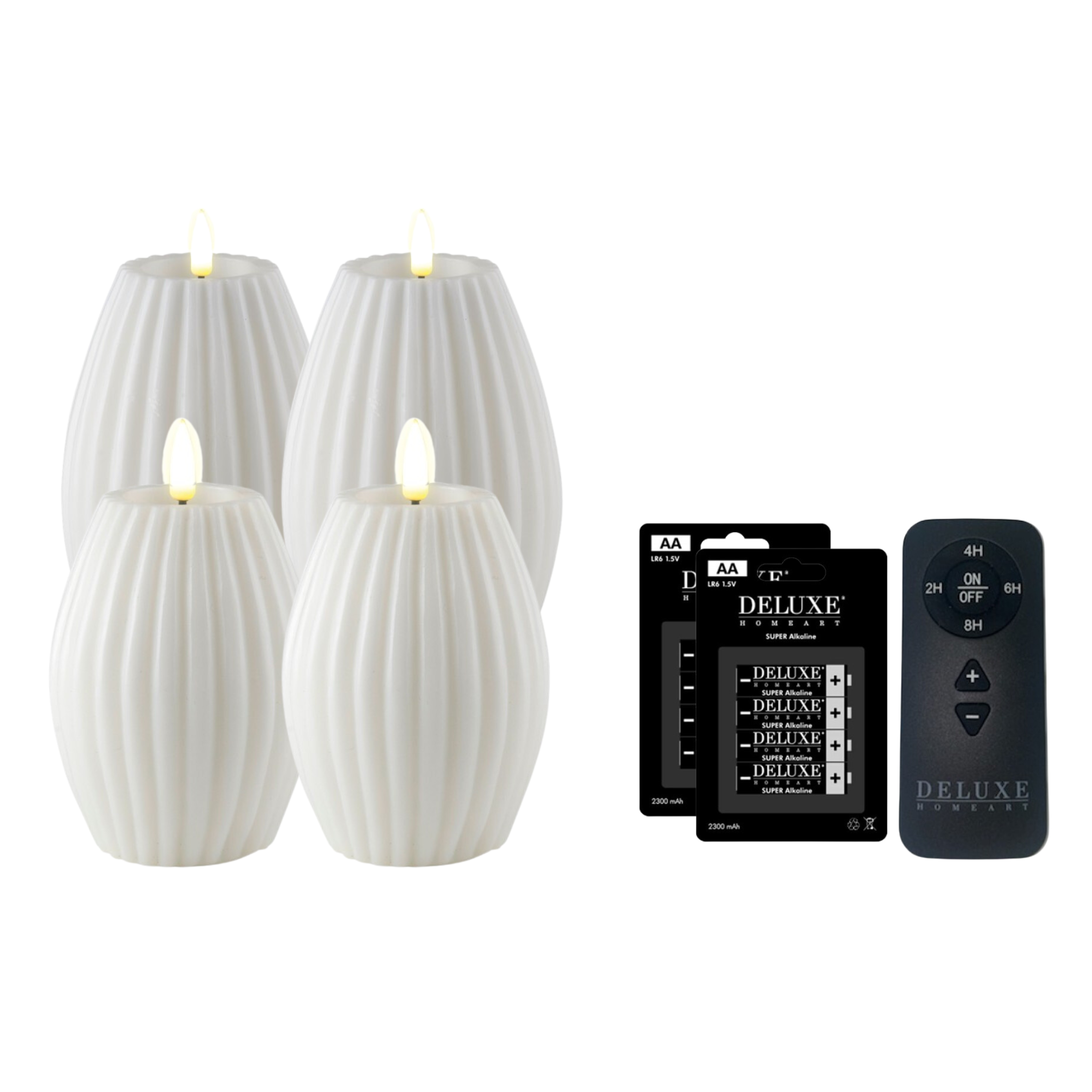 Deluxe Homeart LED candle set indoor oval white