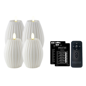 Deluxe Homeart LED Kerzen Set Indoor oval weiß