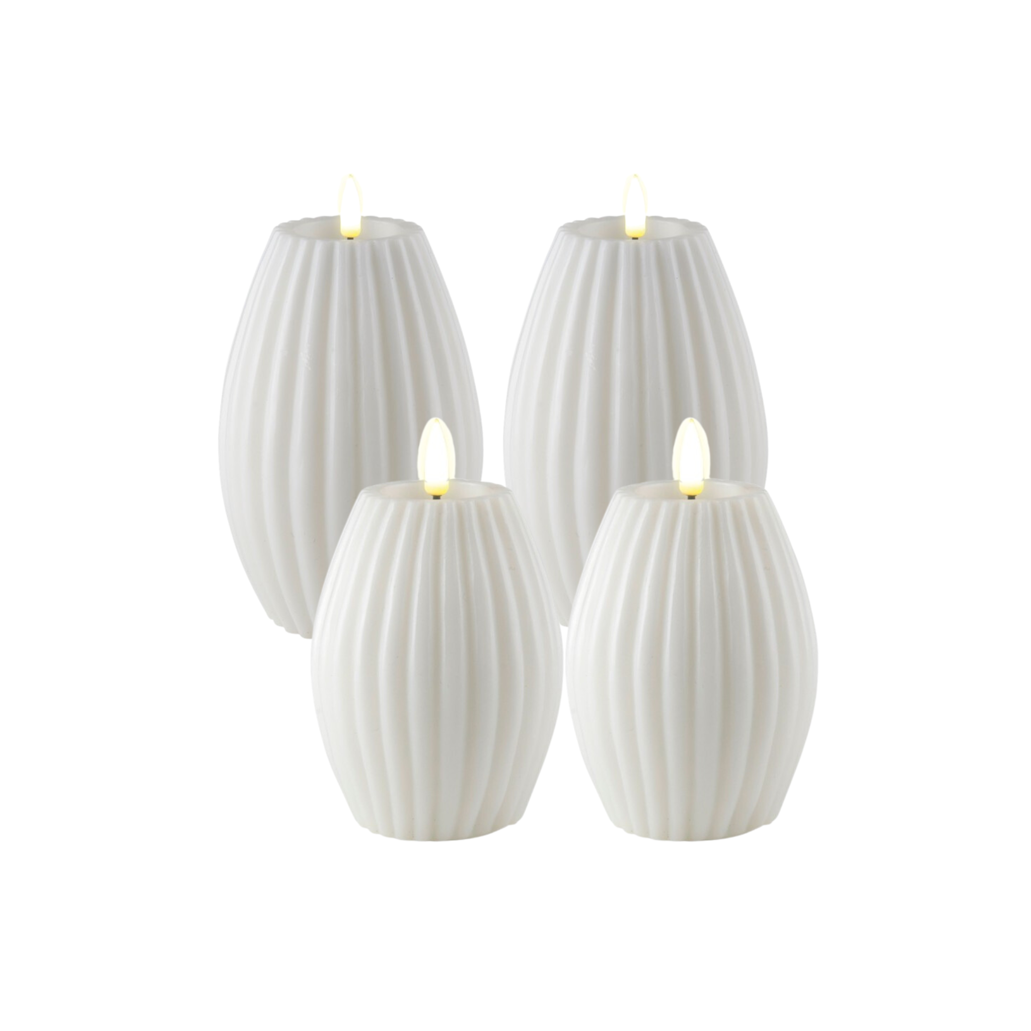Deluxe Homeart LED candle set indoor oval white - 0