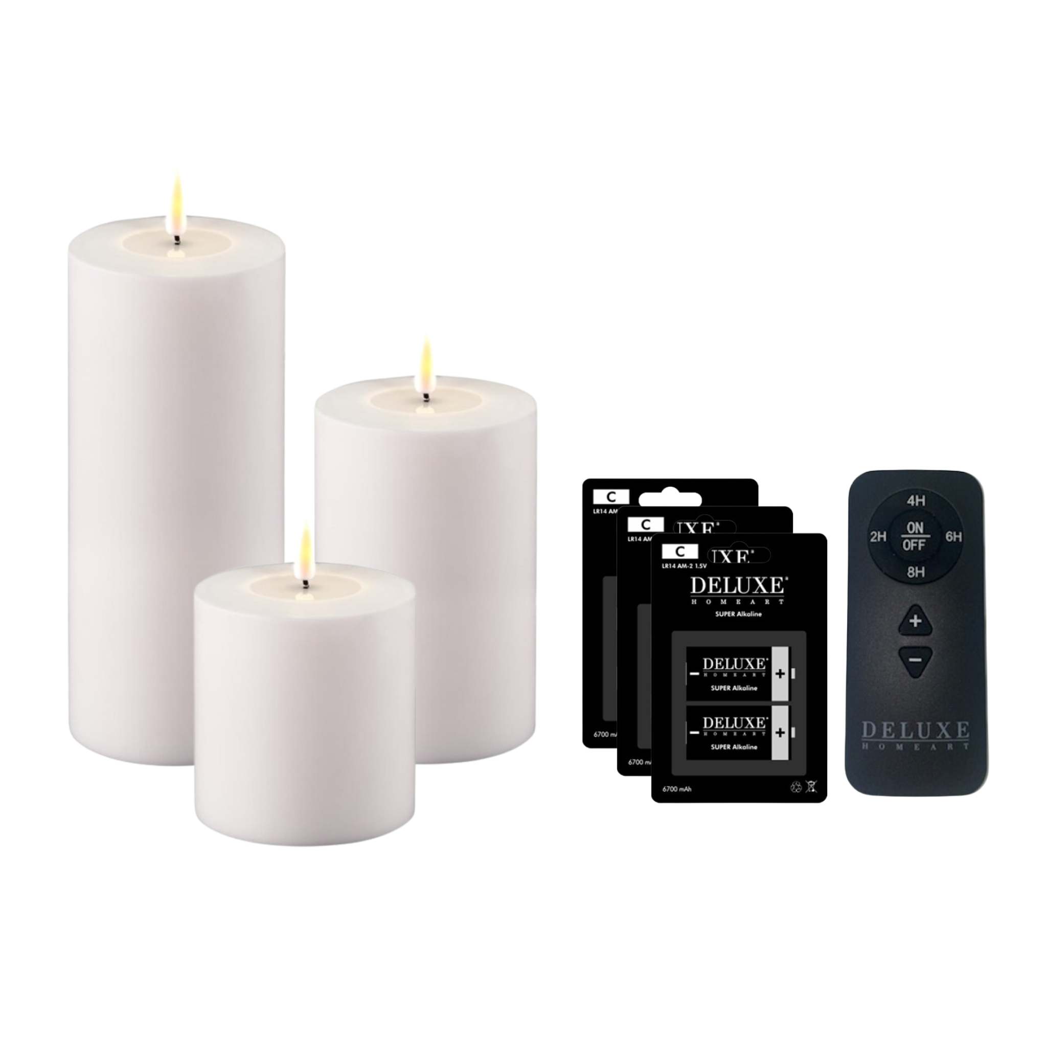 Deluxe Homeart LED candle set outdoor white