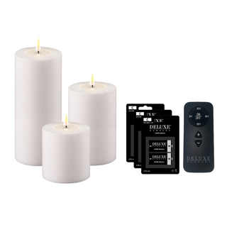 Deluxe Homeart LED Kerzen Set Outdoor weiß