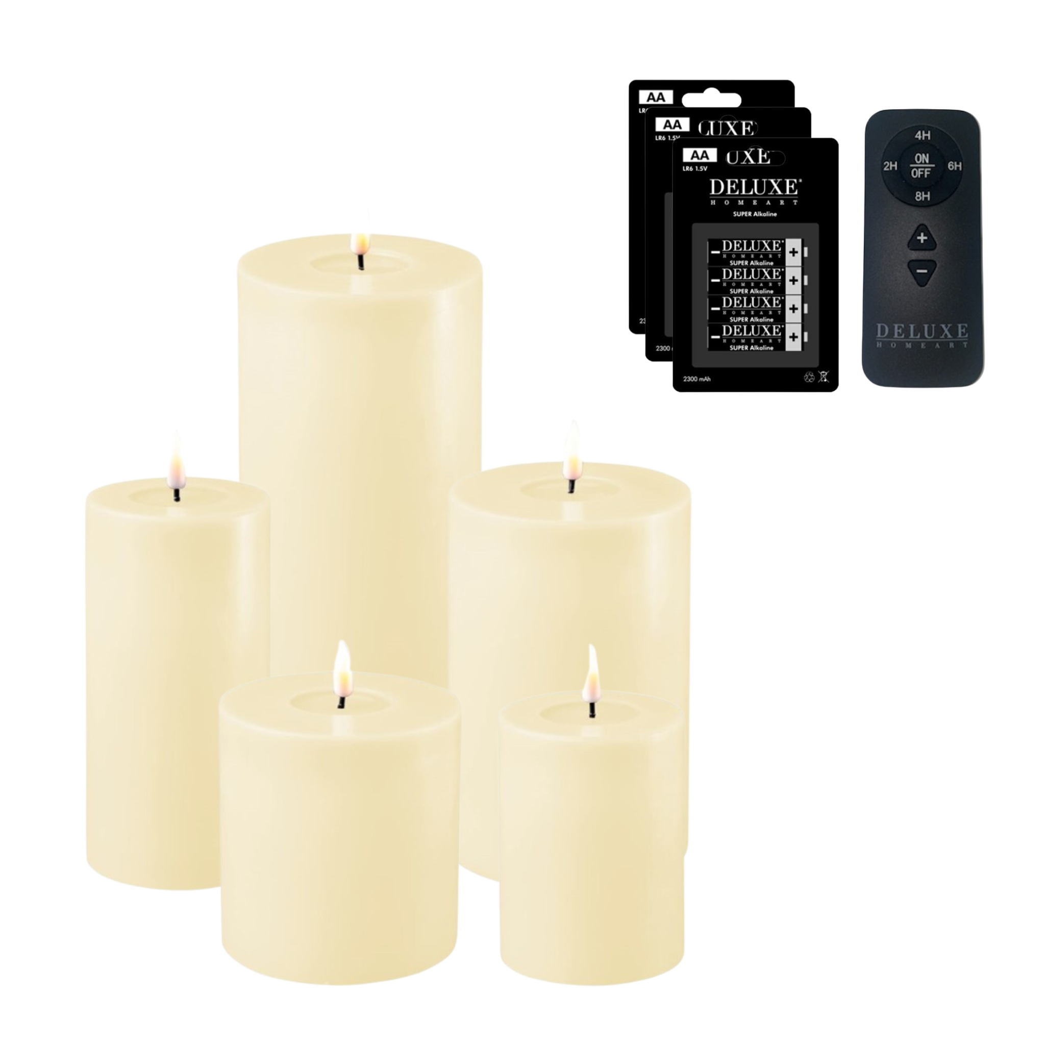 Deluxe Homeart LED candle set indoor cream