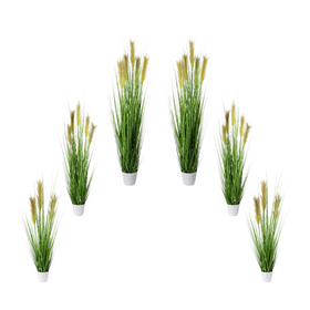 Grasbusch Kunstpflanzen Kunstgras deko 6er Set Groß