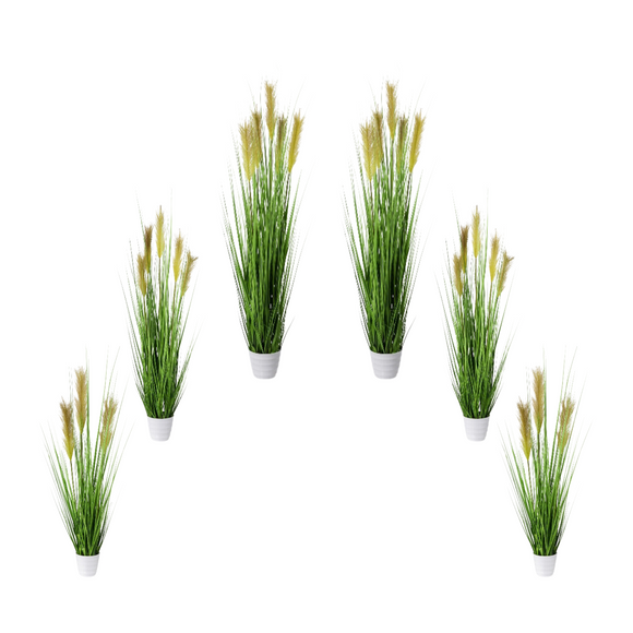 Grasbusch Kunstpflanzen Kunstgras deko 6er Set Groß