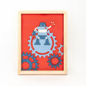 Samosa Kinder Urne Roboter Holz Filz
