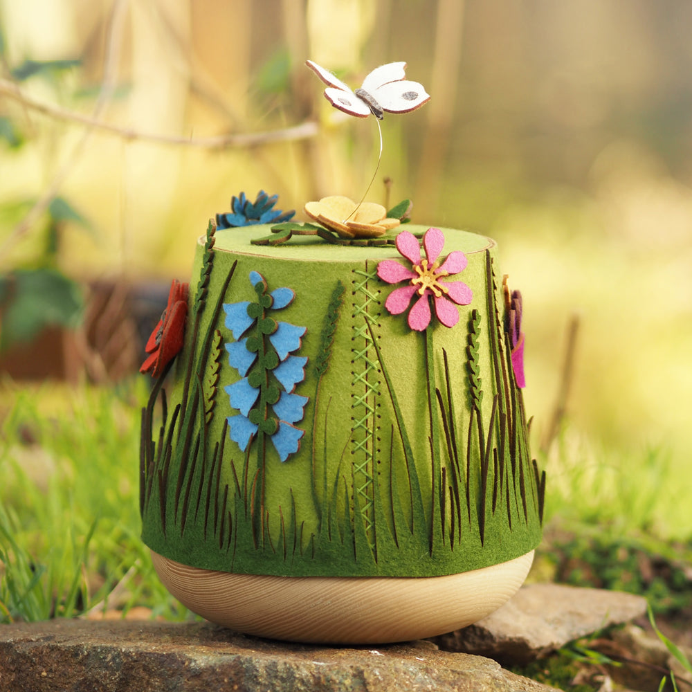 Samosa children's urn summer meadow wood felt - 0