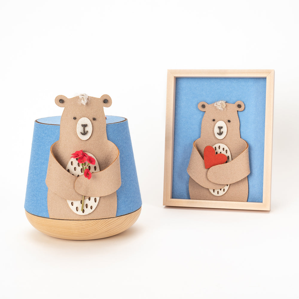 Kaufen kinderurne-teddy-erinnerungsbild Samosa Kinder Urne Teddy Holz Filz