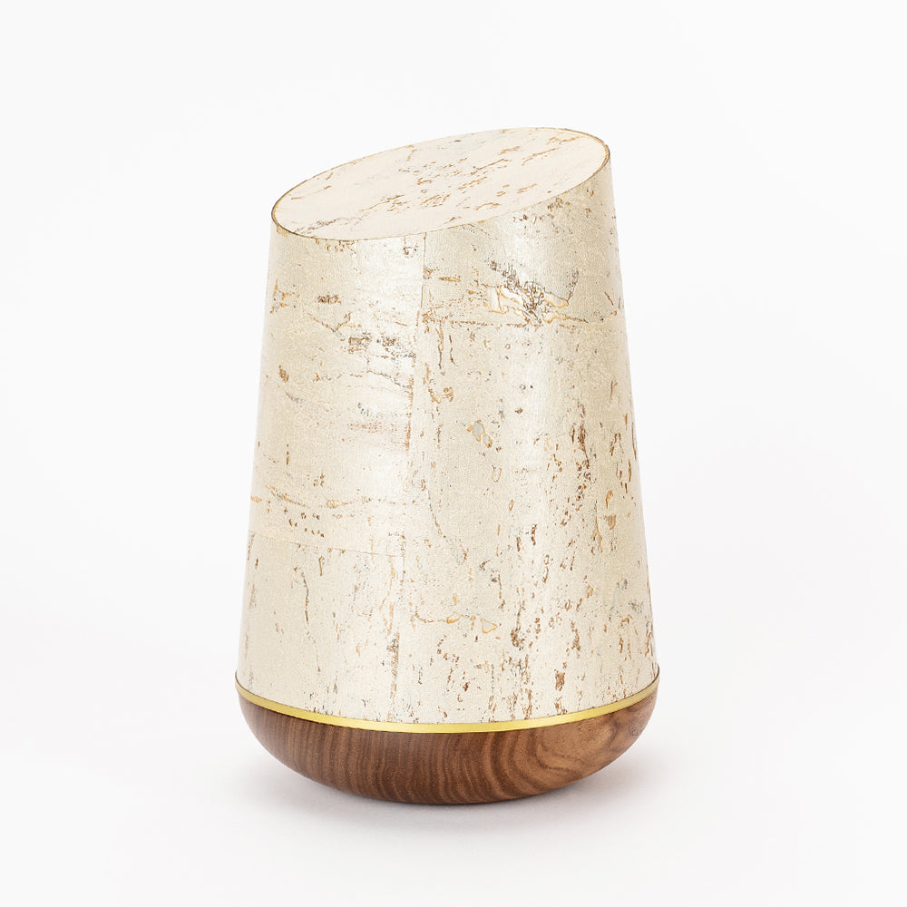 Samosa cork wood urn ivory - 0