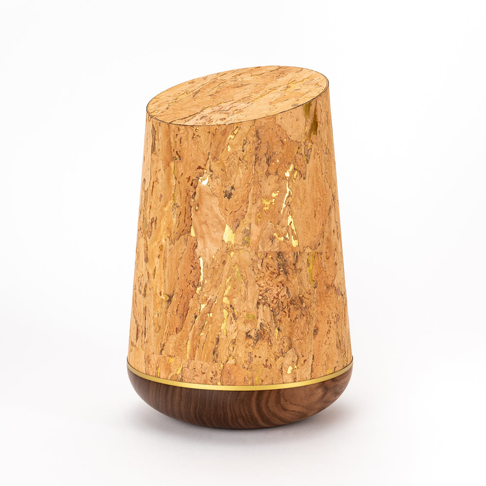 Samosa wooden cork urn gold-brown - 0