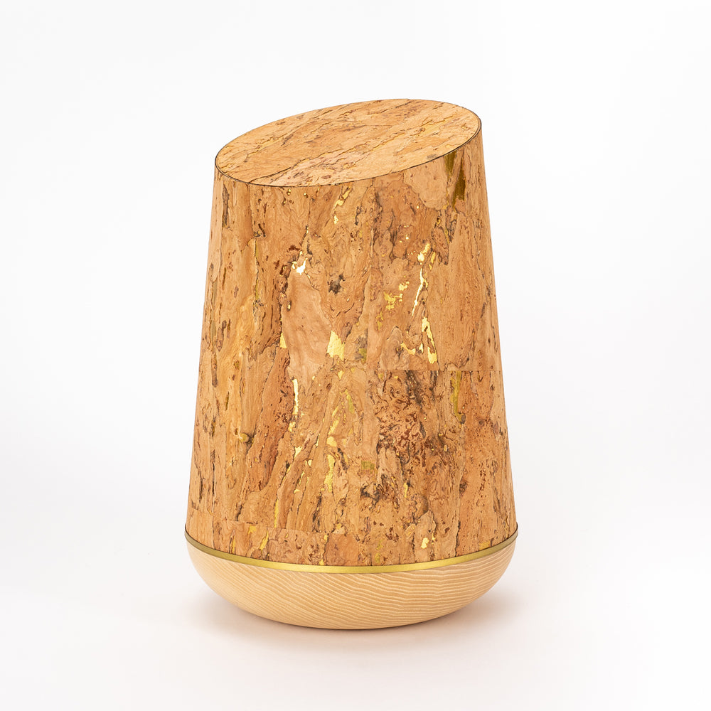 Samosa wooden cork urn gold-brown