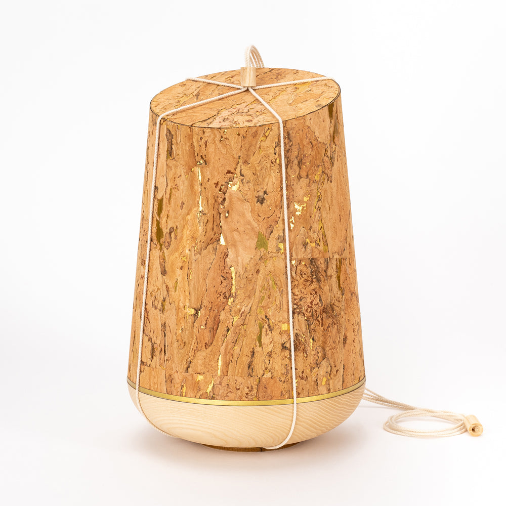 Samosa wooden cork urn gold-brown