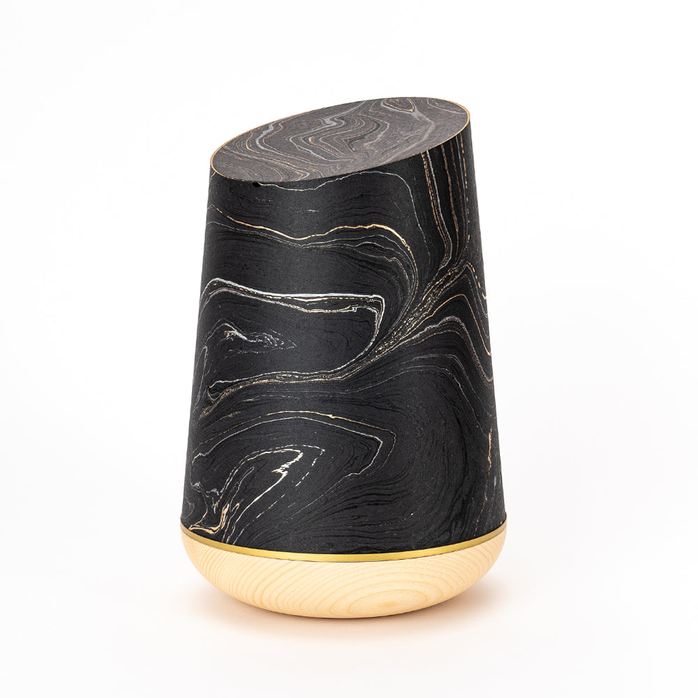 Samosa Marmoré wood urn ebony gold