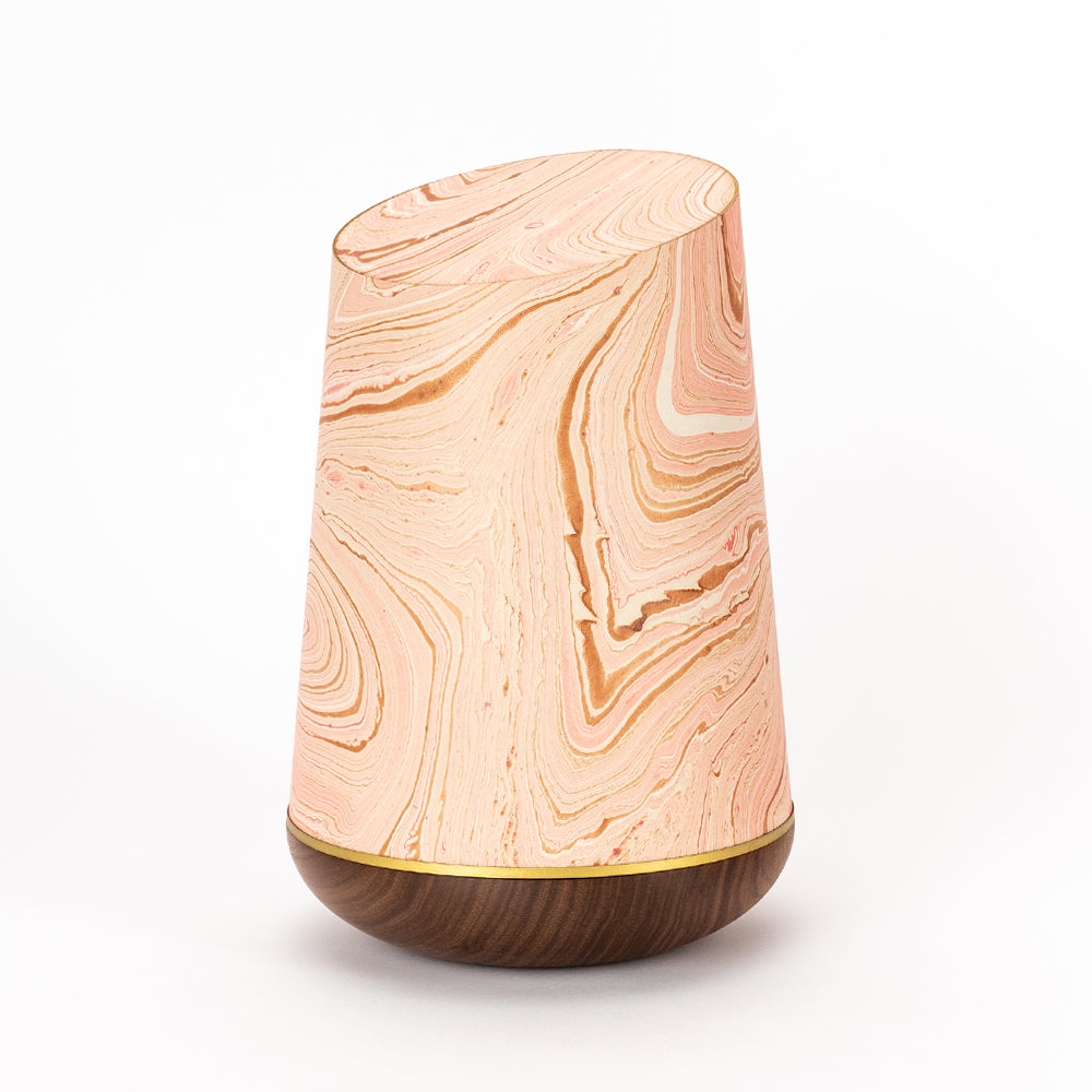 Samosa marble wood urn rose gold - 0