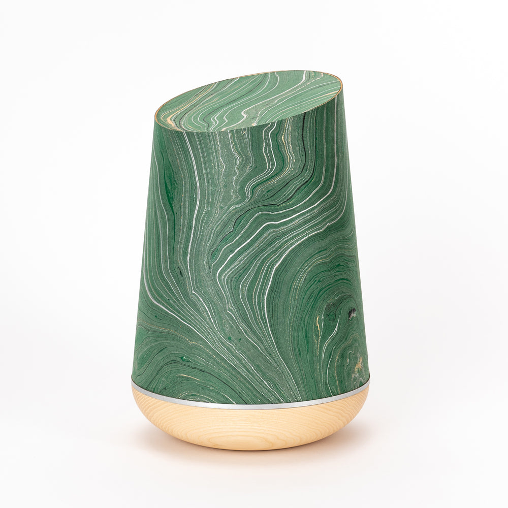 Samosa Marmoré wood urn fir green-silver