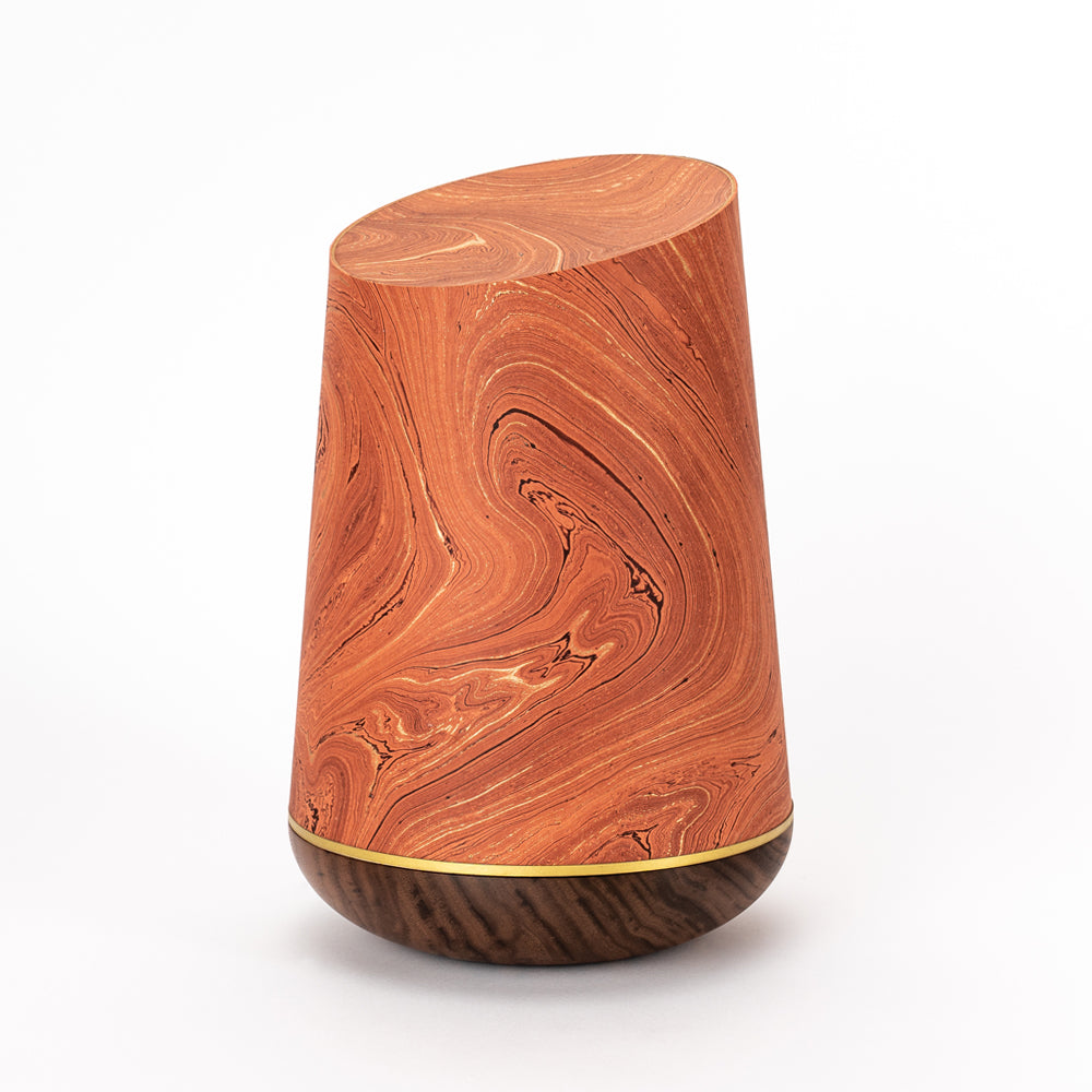 Samosa marble wood urn terracotta gold - 0