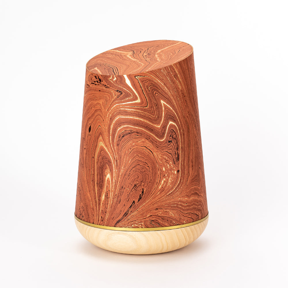 Samosa marble wood urn terracotta gold