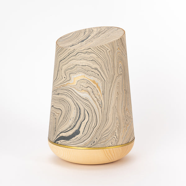 Samosa Marmoré-Holz Urne Warmgrau-Gold
