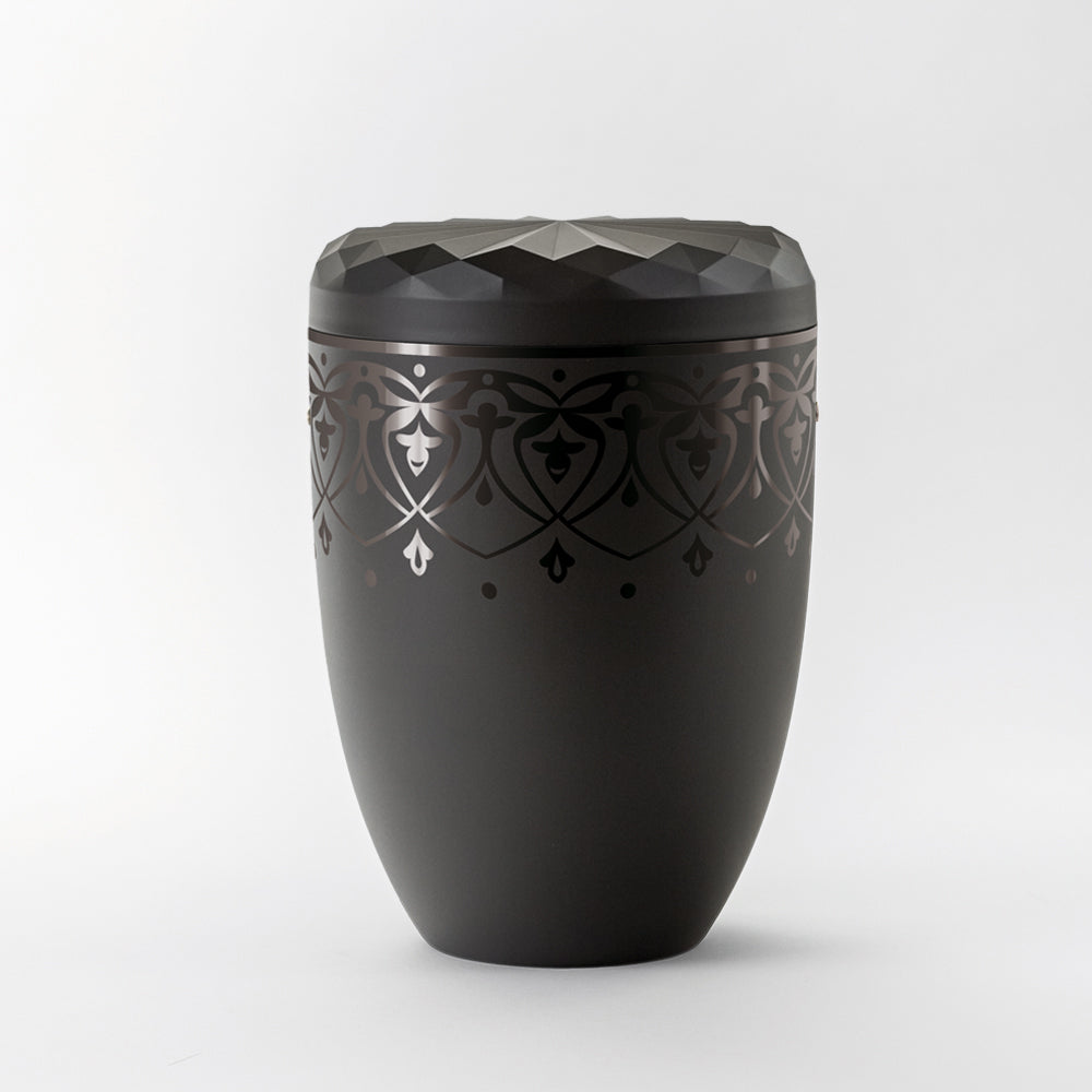 Samosa urn Art Nouveau ornament black relief urn - 0