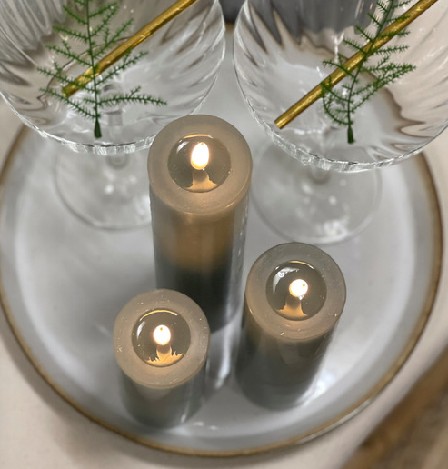 Deluxe Homeart LED Bougie ronde d'intérieur couleur sable