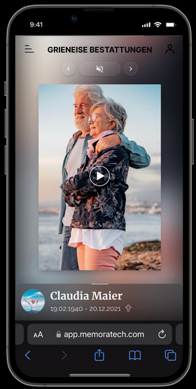 Seelenspiegel Gedenk-App Grabstein QR Code - 0