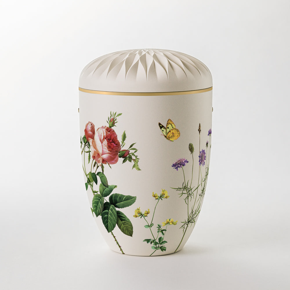 Kaufen auf-urne-dahlie-cremeweiss Samosa Urne Blumenwiese Reliefurne