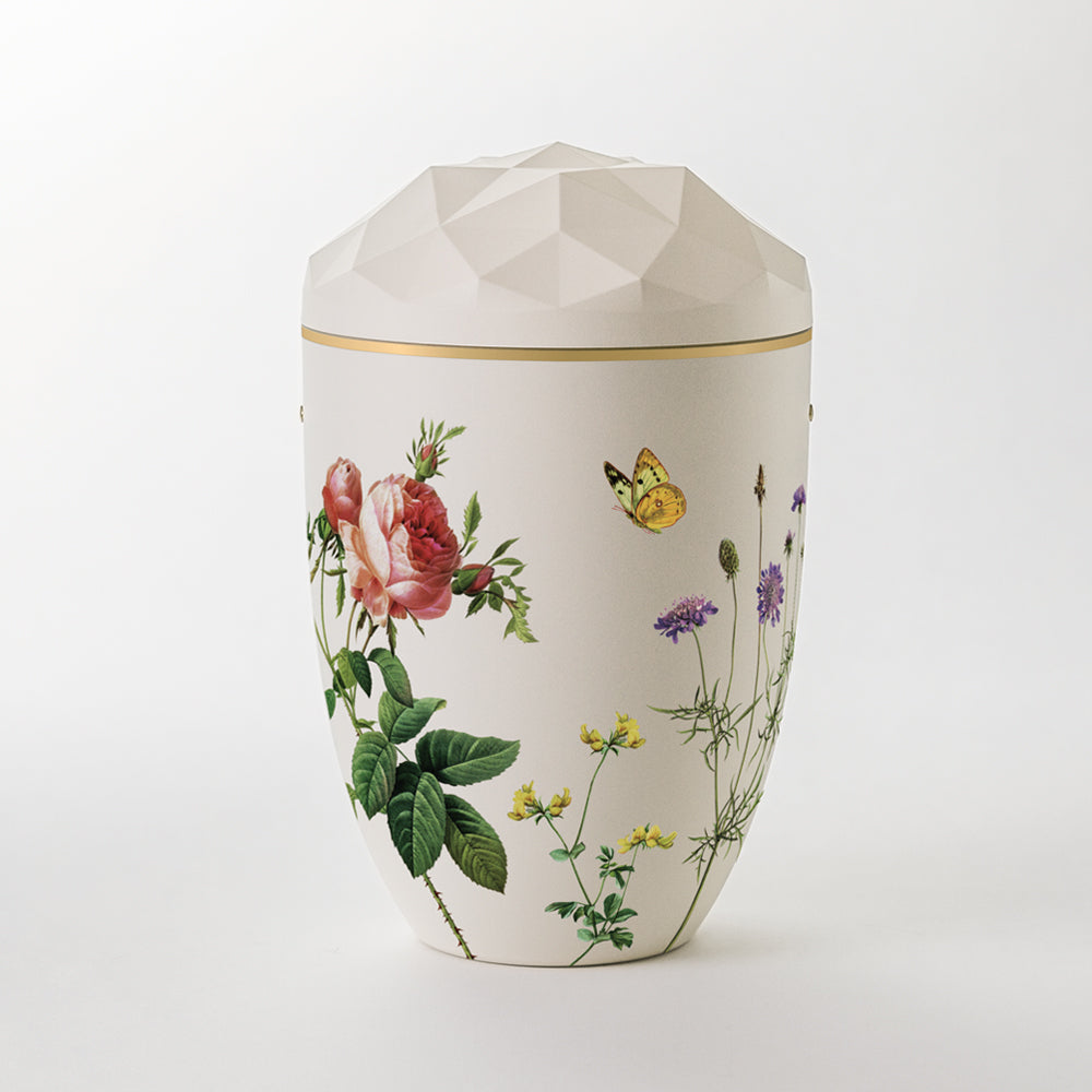Kaufen auf-urne-kristall-cremeweiss Samosa Urne Blumenwiese Reliefurne