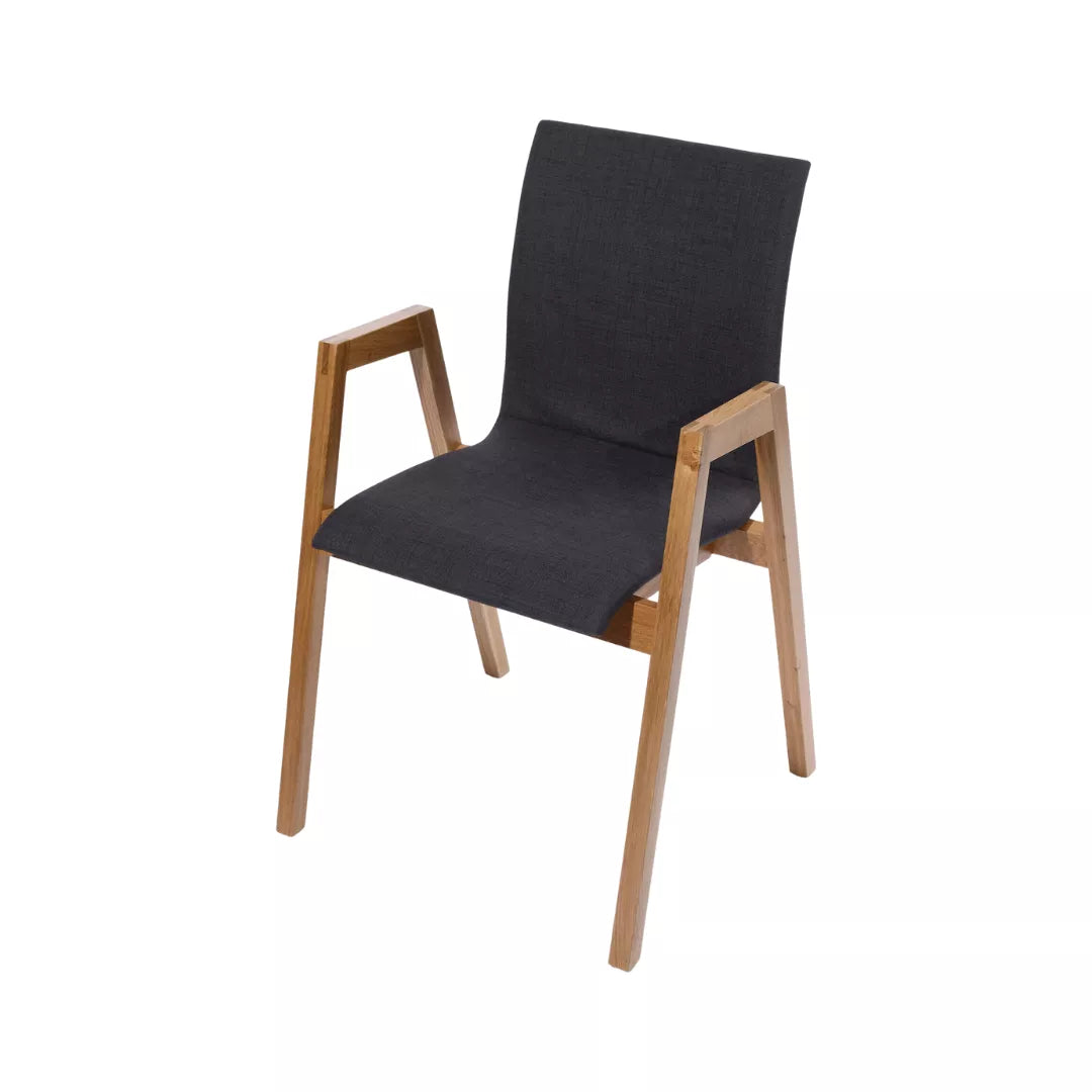 Lavabis stacking chair upholstered wood with armrest