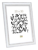 Klassischer Bilderrahmen weiß mit braunfarbigem Akzent-1