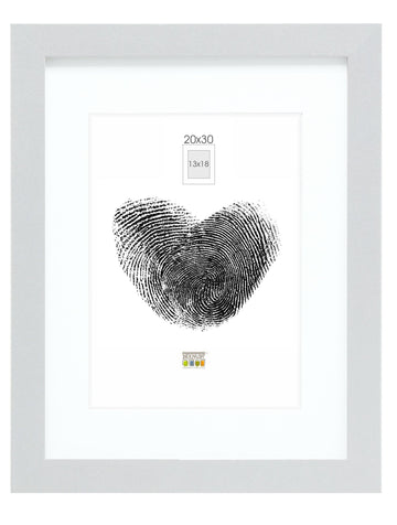 Bilderrahmen silber mit weißem Einleger