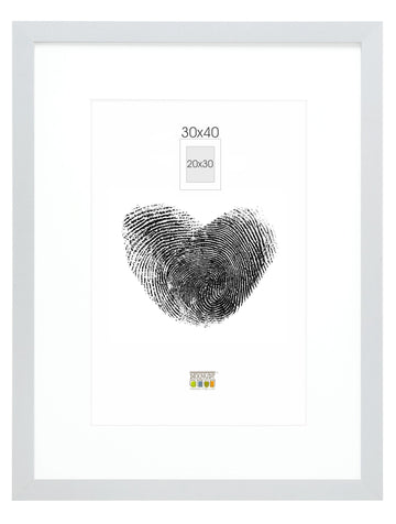 Bilderrahmen silber mit weißem Einleger - 0