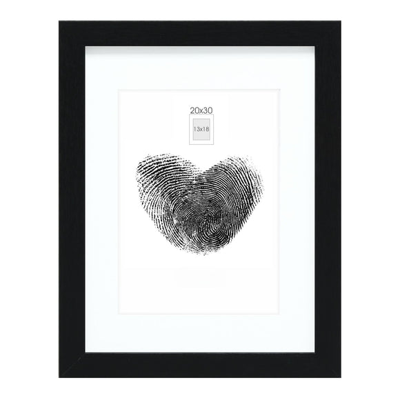 Bilderrahmen schwarz mit weißem Einleger