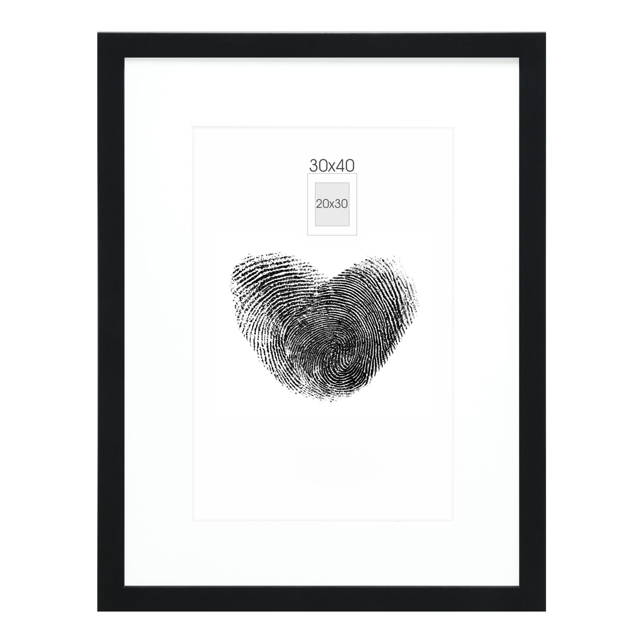Picture frame black with white insert - 0