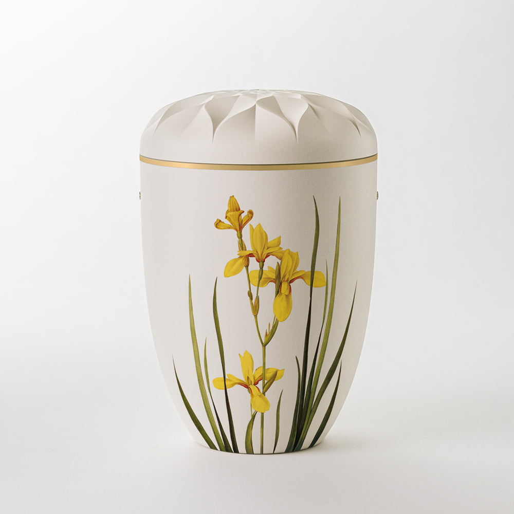 Samosa urn yellow lily relief urn