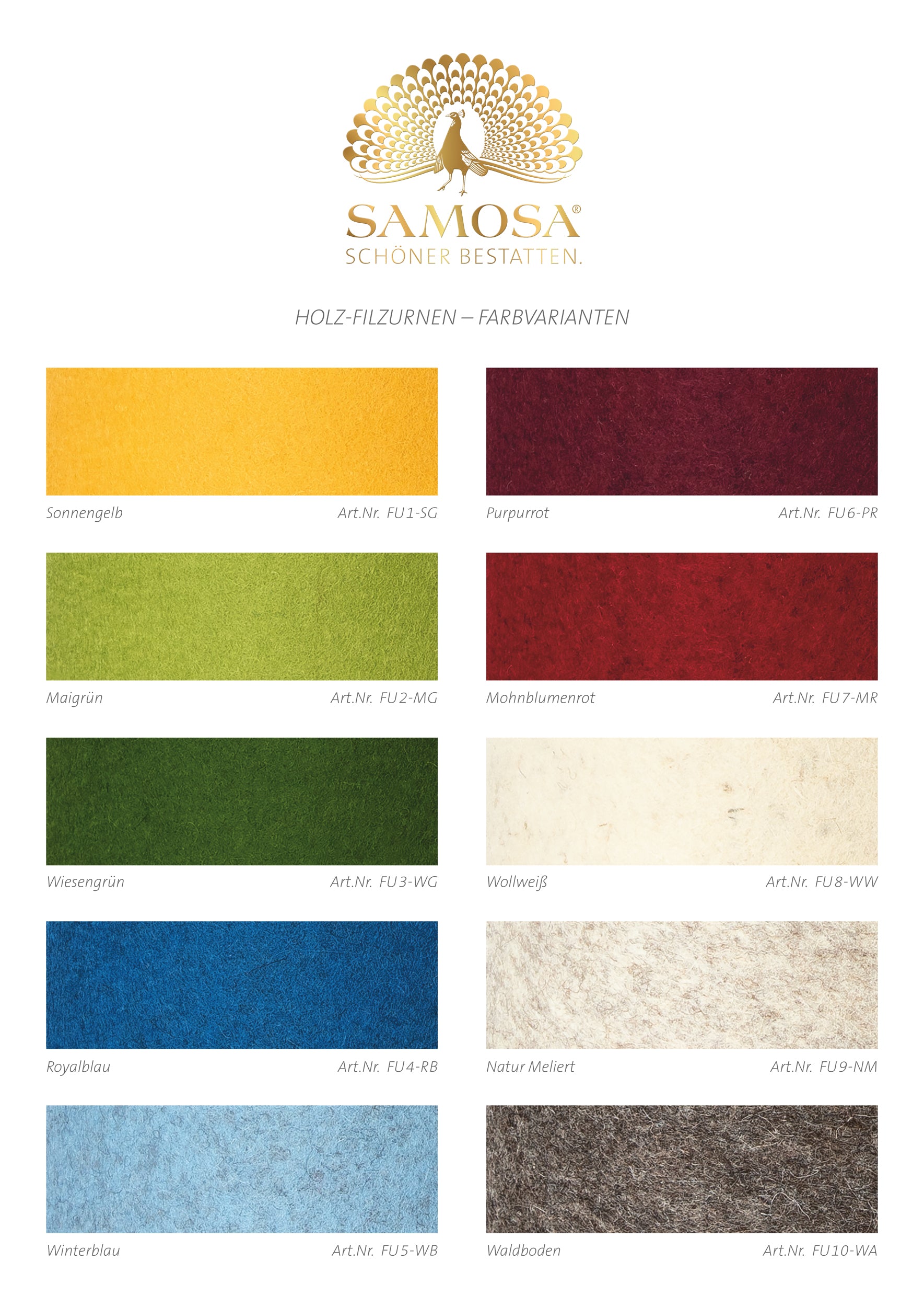 SAMOSA sample card "Wood felt lashing"