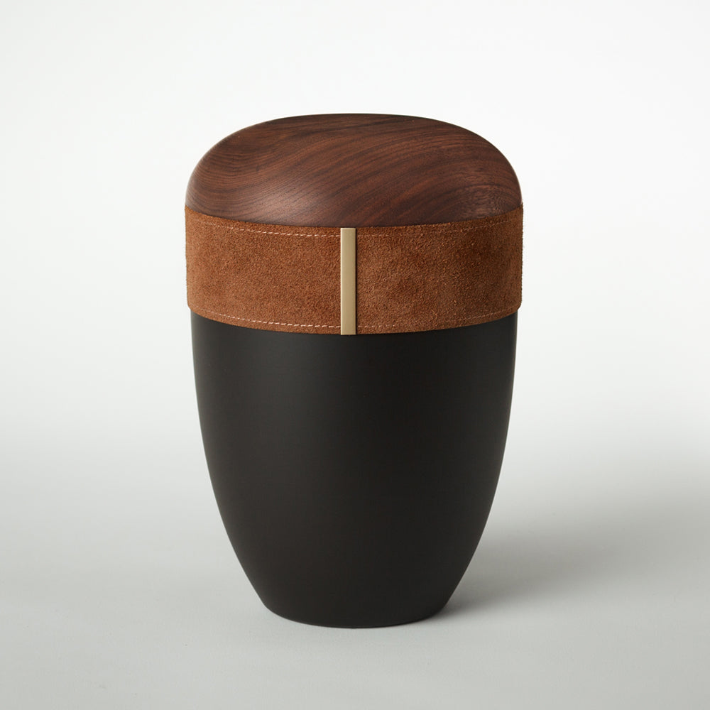 Samosa wood-leather urn mocha