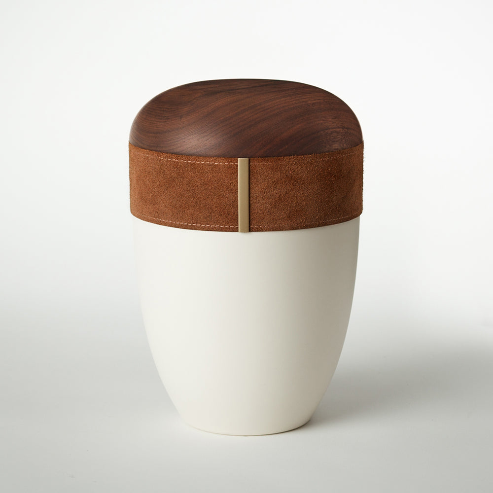 Samosa wood-leather urn mocha