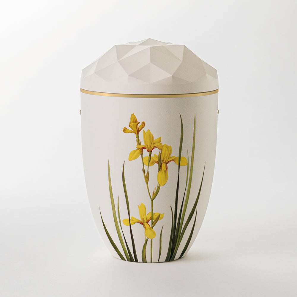 Kaufen auf-urne-kristall-cremeweiss Samosa Urne Gelbe Lilie Reliefurne