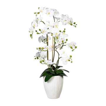 Orchidee Kunstpflanze deko weiß