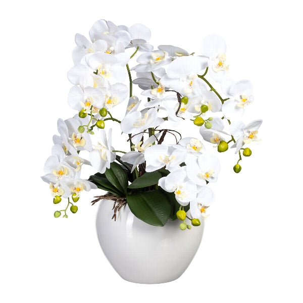 Orchid artificial plant deco white