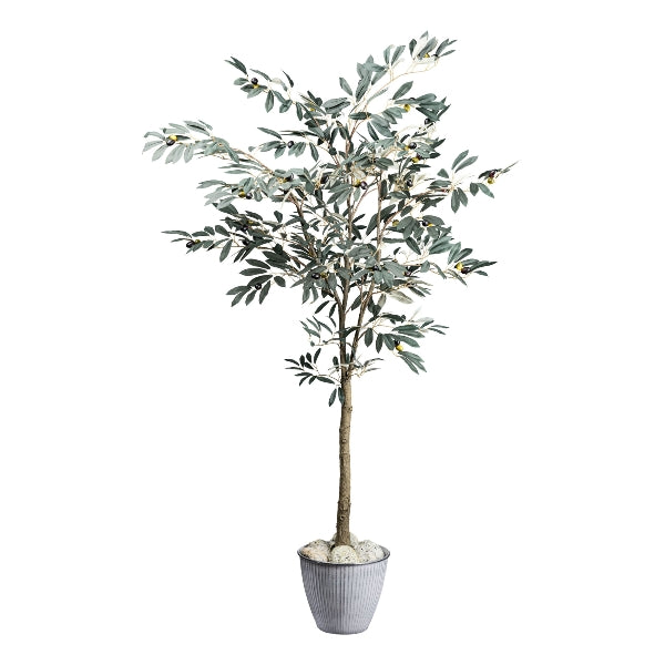 Kaufen mit-metall-ubertopf Olivenbaum Kunstpflanze deko