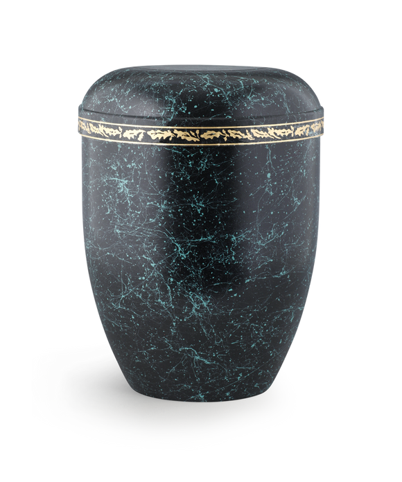 Völsing classic natural fabric urn oak leaves decorative ribbon