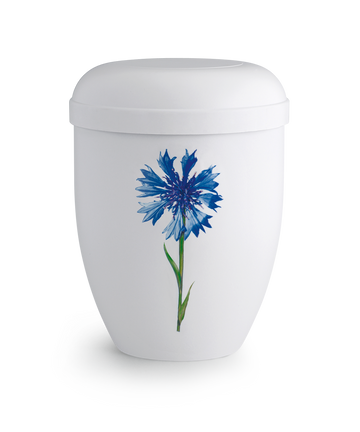 Völsing classic natural fabric urn white cornflower