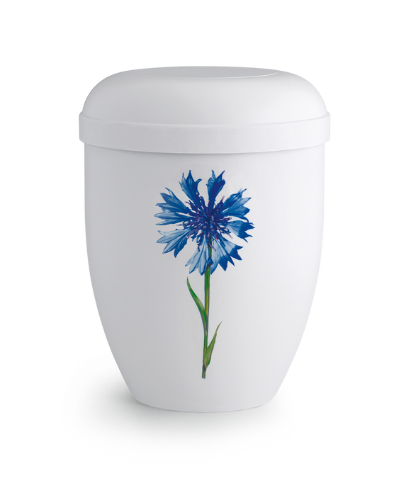 Völsing classic natural fabric urn white cornflower
