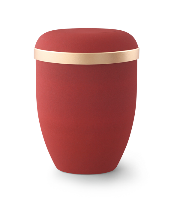 Völsing natural fabric urn gold rim