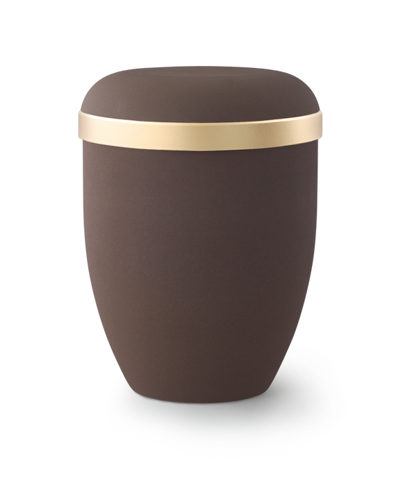 Völsing natural fabric urn gold rim