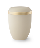 Völsing natural fabric urn gold rim-4