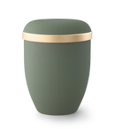 Völsing natural fabric urn gold rim-1