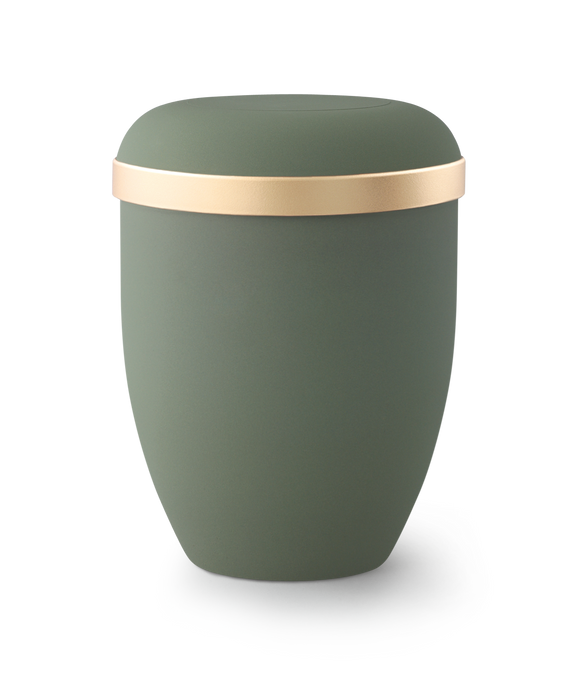 Völsing natural fabric urn gold rim