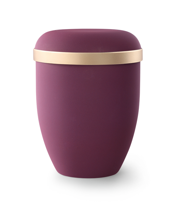 Völsing natural fabric urn gold rim