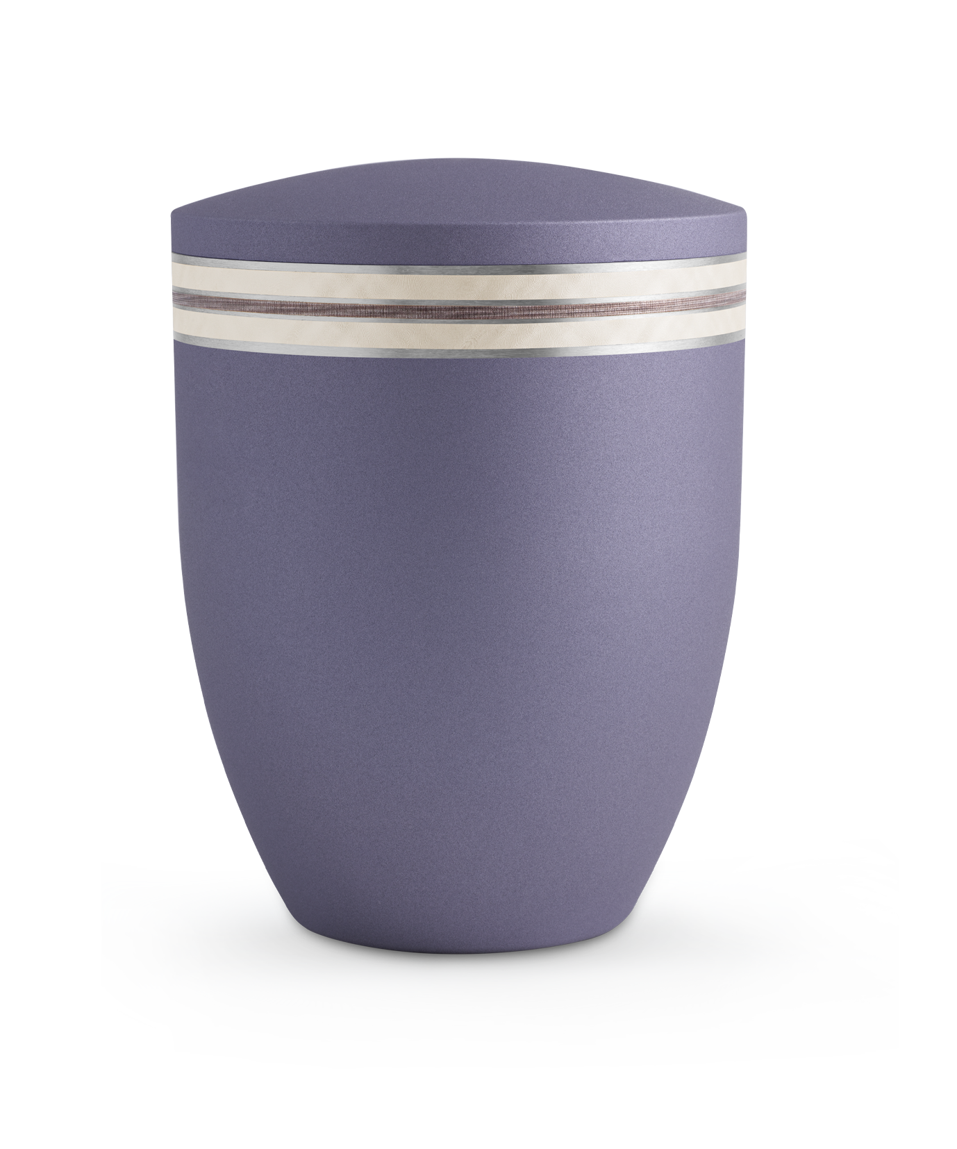 Kaufen samton-lavendel-mattsilber-eingefasstes-perlmuttfarbenes-zierband-mit-zartem-braunlichen-streifen Völsing Urne Edition Krypta